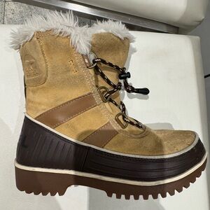 Sorel Kids Tan and Dark Brown Winter Snow Boots